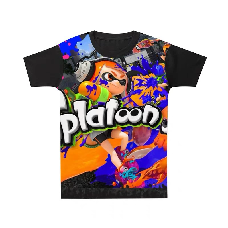 Детская футболка в стиле Jet Warrior Splatoon2, фанатская, двухмерный осьминог, летний тренд, короткий рукав