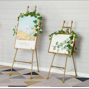 Factory supply iron art studio oil easel wedding dress shop floor stand advertising poster display stand