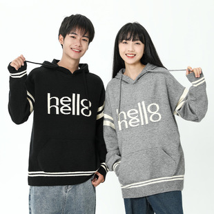 Original New Alphabet Hooded Sweater American Style Fashion Brand Lazy Style Couple Men's and Women's Loose Fashion Top Hoodie