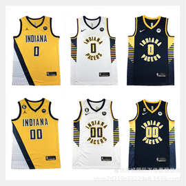 美式跨境球衣步行者00马图林哈利伯顿刺绣运动训练篮球服男女背心