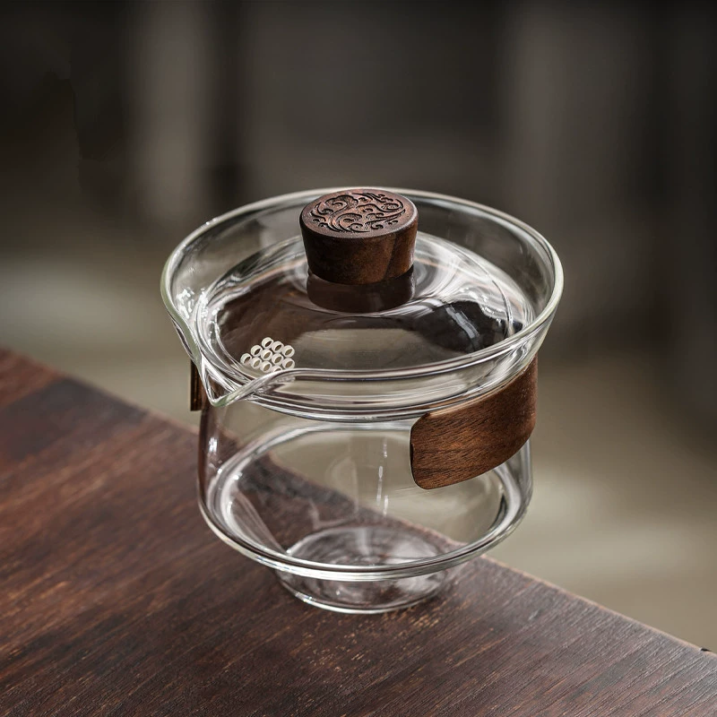 Glass tea cup, tea set, grabber, anti-scald