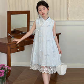 女童连衣裙夏季2026新款洋气儿童时髦国风旗袍裙女孩夏装公主裙潮