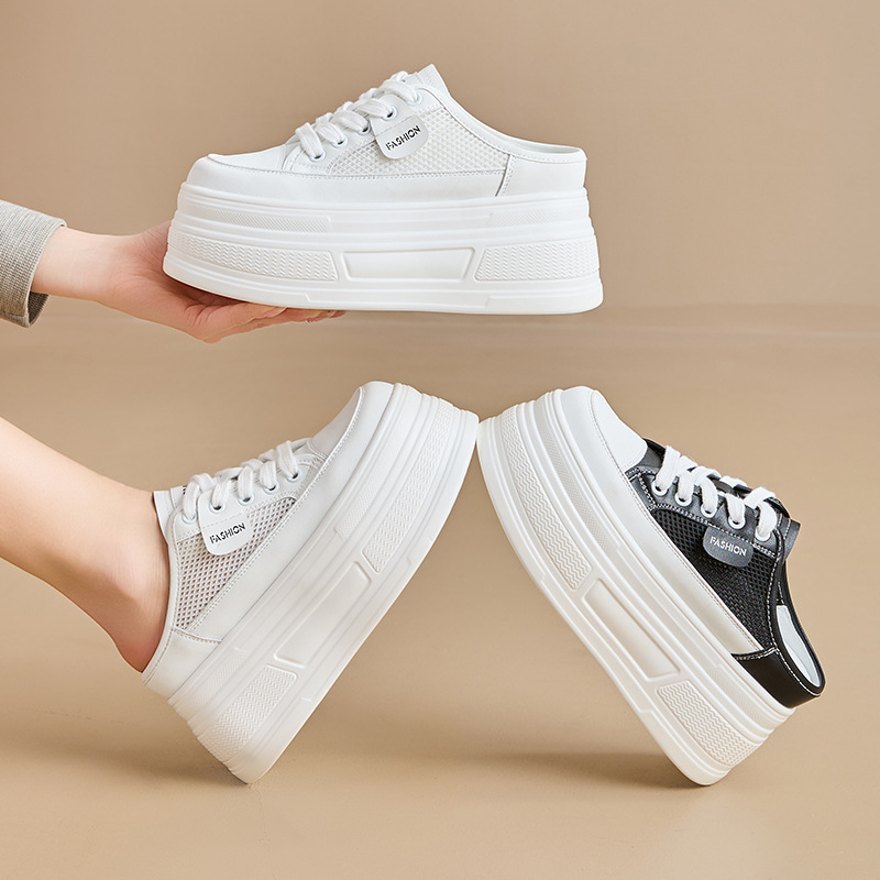 Breathable Sandals for Women, Summer Outdoor Wear, Women's Casual Shoes, Height-Increasing Thick-Soled White Shoes, Versatile for Women