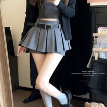 辣妹百褶半身裙女2025秋冬新款高腰显a字短裙小个子防走光裙裤