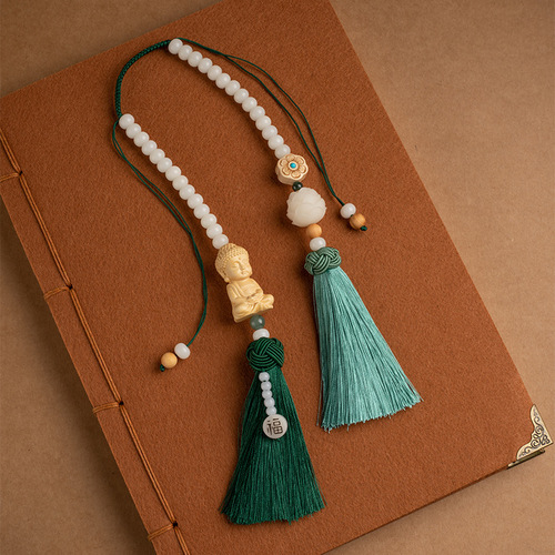 Exquisite Small Buddha Guanyin Tassel Rearview Mirror Ornament