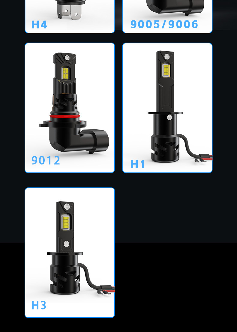 Cross-Border New M9 Plug-In 1:1 Car Light Led Headlight Non-Destructive Installation Comes with Decoding High and Low Beam Bulbs