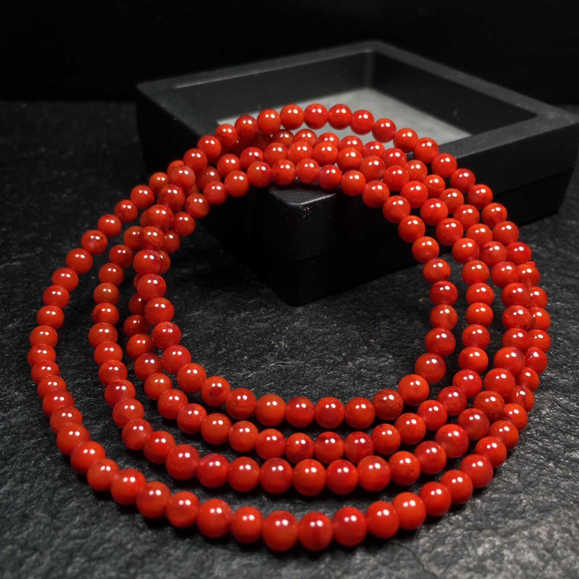 精品四川瓦西南红小米珠四圈手链女红润漂亮多圈时尚手串厂家直批