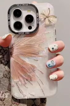 Patrón de concha simple mariposa tridimensional dorada + Hld