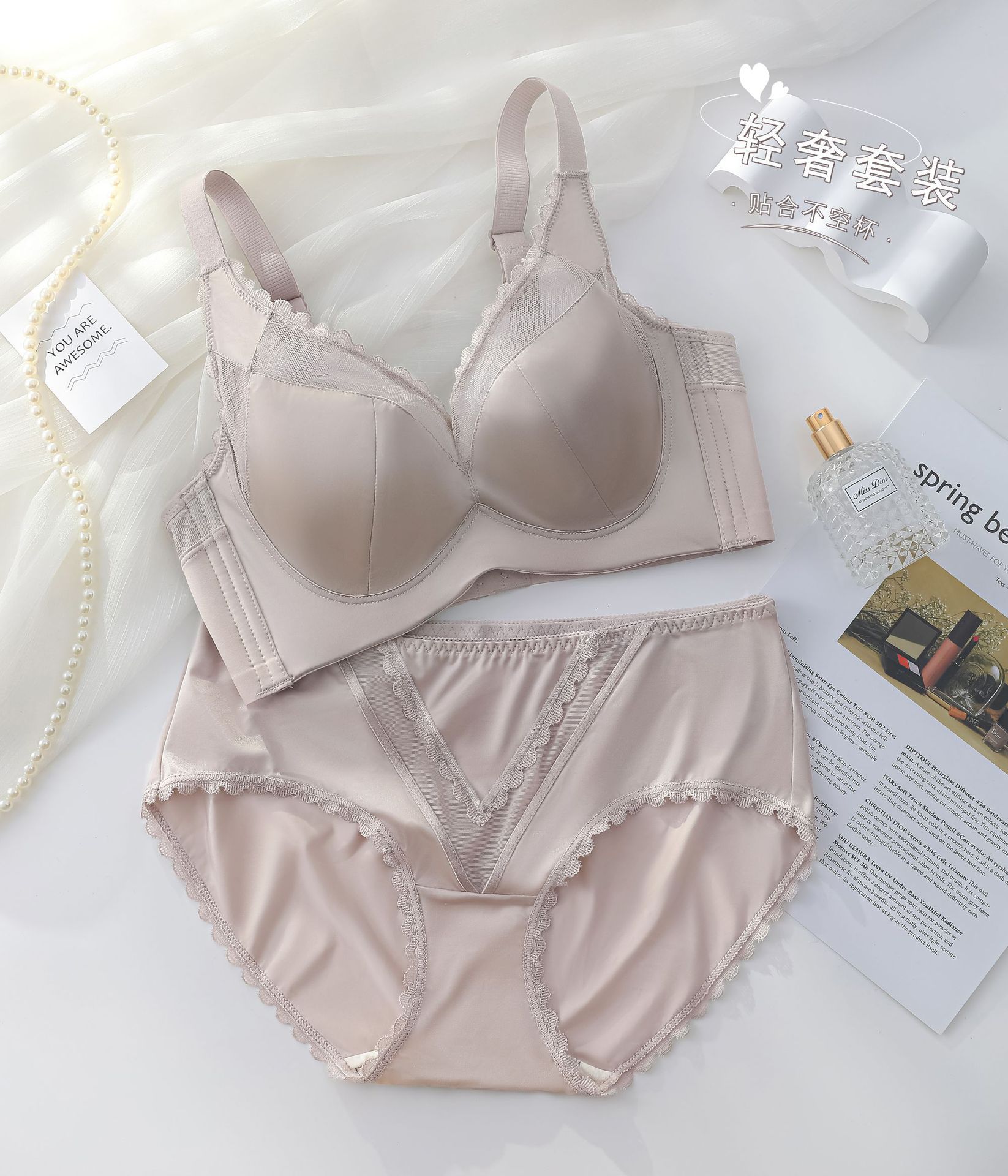 6968 pecho grande MM pecho grande bolsa pequeña sujetador de adelgazamiento de pecho pelo de montaña espalda anti-flacidez de las mujeres más tamaño taza ropa interior