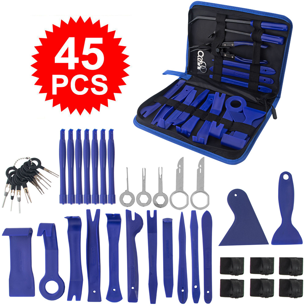 跨境汽车音响修理工具45件套汽车空调中控拆卸工具DVD面板拆除