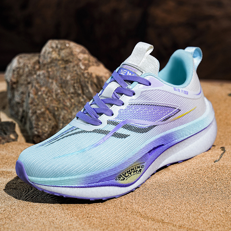 Fricción y sonido, zapatillas para correr de malla transpirable de suela suave realmente explosivas para hombres y mujeres, amortiguación, resistencia al desgaste, antideslizante, tablero de carbono, zapatillas de carreras