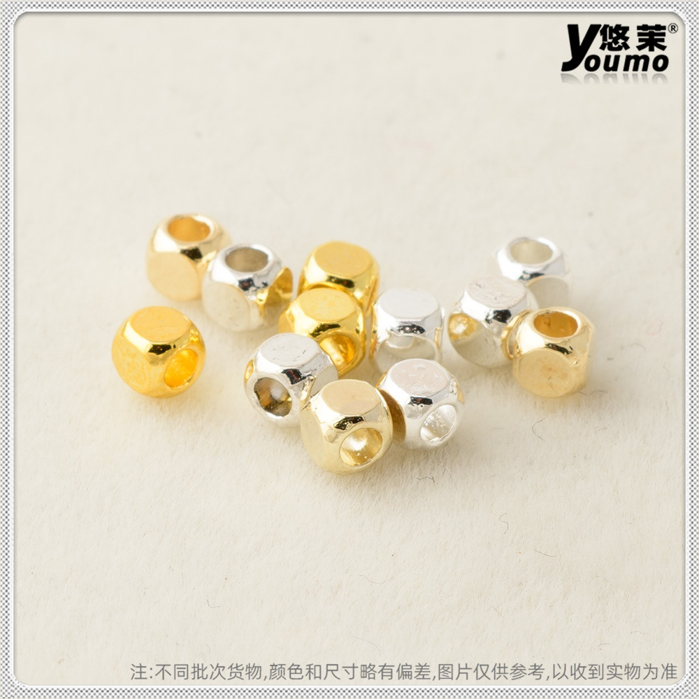 合金镀藏银倒角方粒隔珠 手链项链串珠四边形方珠diy饰品配件散珠
