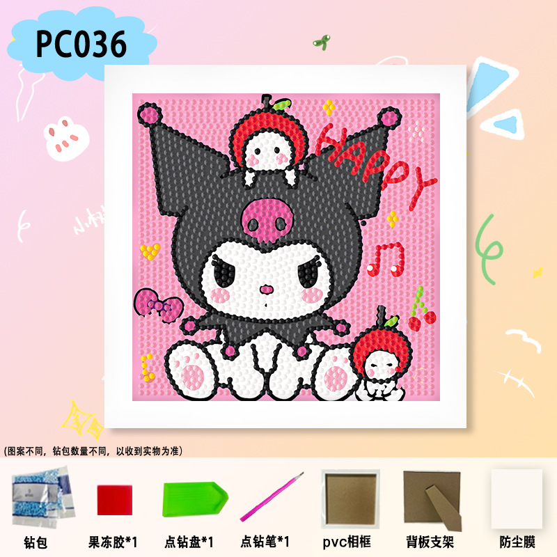 Nueva pintura de diamantes Nezha para niños hechos a mano bricolaje dibujos animados Sanrio pegatinas de mampostería juguetes de diamantes adhesivos para niñas