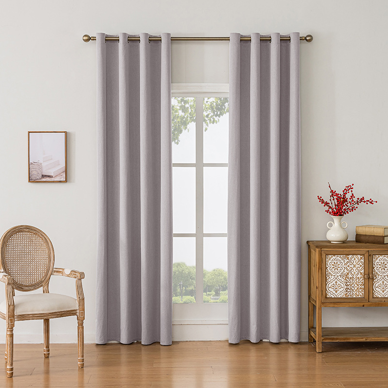 Suministro transfronterizo exclusivo para el comercio exterior de Amazon, cortinas opacas de lino sintético para dormitorio y sala de estar, cortinas al por mayor de Shaoxing.