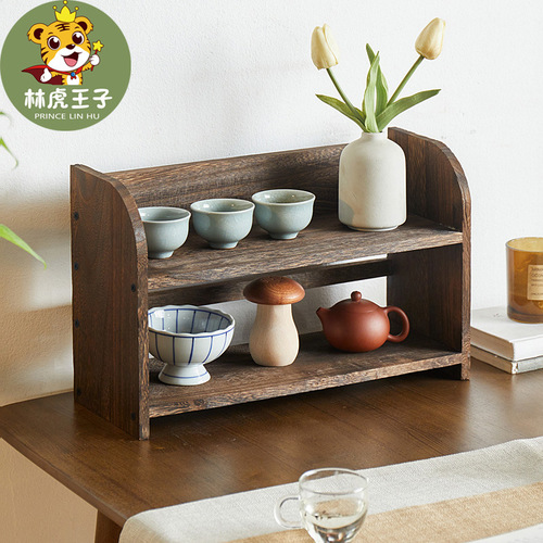 Bogu shelf solid wood Chinese-style desktop shelf, tea utensils and cups display stand, multi-purpose cabinet, tea pot stand, ornament small