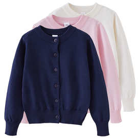 亚马逊跨境童装毛衣空调衫儿童外套春秋纯棉男 女童针织开衫批发