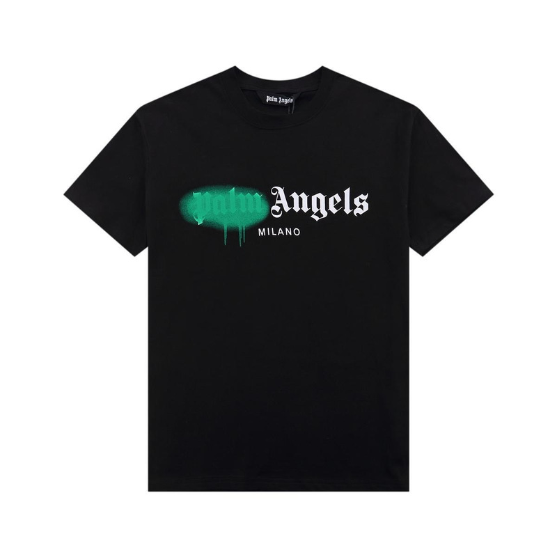 Palm Angels Heart Melting Graffiti Lettering Unisex T-Shirt Loose Round Neck Short Sleeve Summer