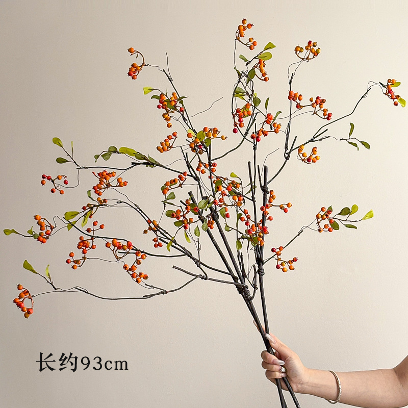 批发侘寂风马桑果假花仿真花绿植干花客厅餐桌装饰品摆件一件代发|undefined