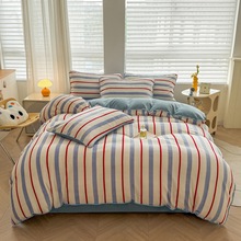 无印天鹅绒四件套保暖床单双人被套学生三件套床笠牛奶绒4件套冬