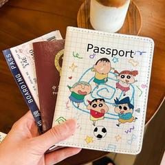 クレヨンしんちゃん かわいいパスポートホルダー 書類バッグ 保護カバー 多機能カードバッグ 海外旅行 持ち運び収納 チケット