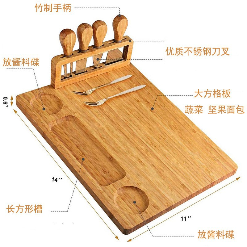 Nueva tabla de cortar de bambú fábrica al por mayor en stock tabla de quesos de bambú con imán