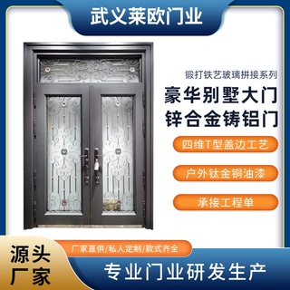 锌合金非标门玻璃拼接门庭院门自建房大门入户大门