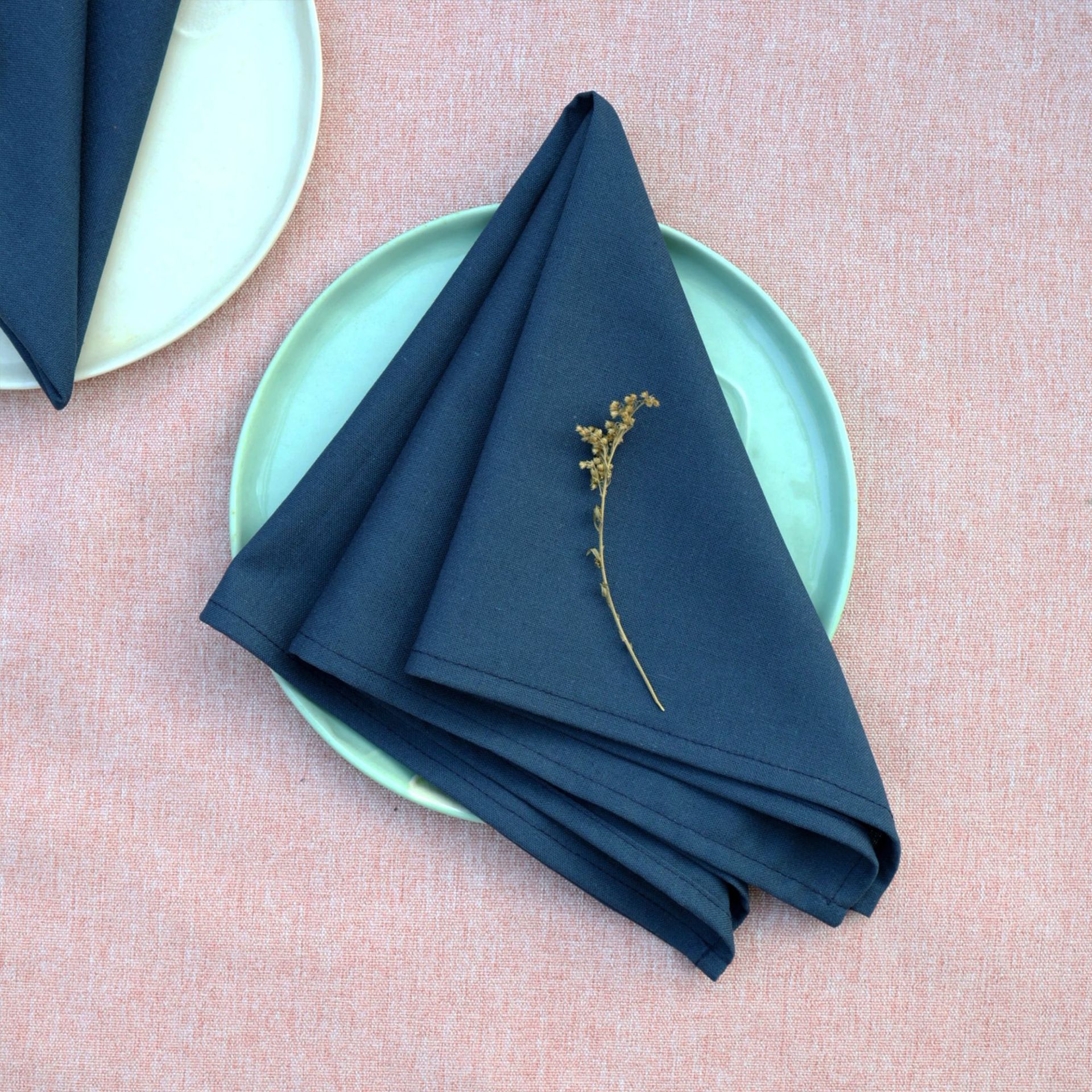 Servillas de lino algodón de Navidad comida occidental hotel de boda mesa de flores plegables tazas toallas de té sólidas almohadilla