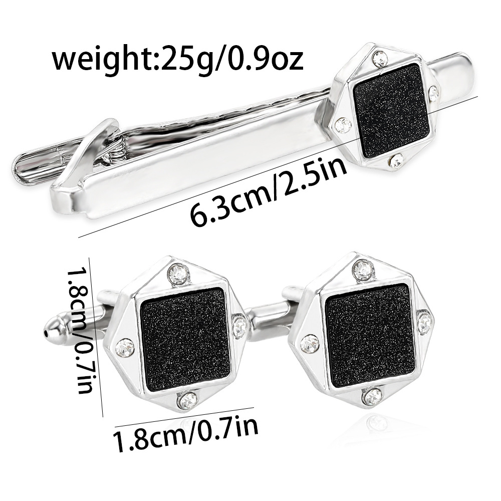 starry sky geometric business cufflinks for men and women with diamonds French shirt cuff nails tie clip accessories gift box_voghion.com