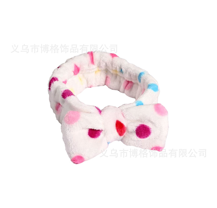 Diadema con lazo de lunares con estampado de leopardo europeo y americano, pañuelo facial SPA, diadema elástica transfronteriza, diadema de borde ancho a rayas