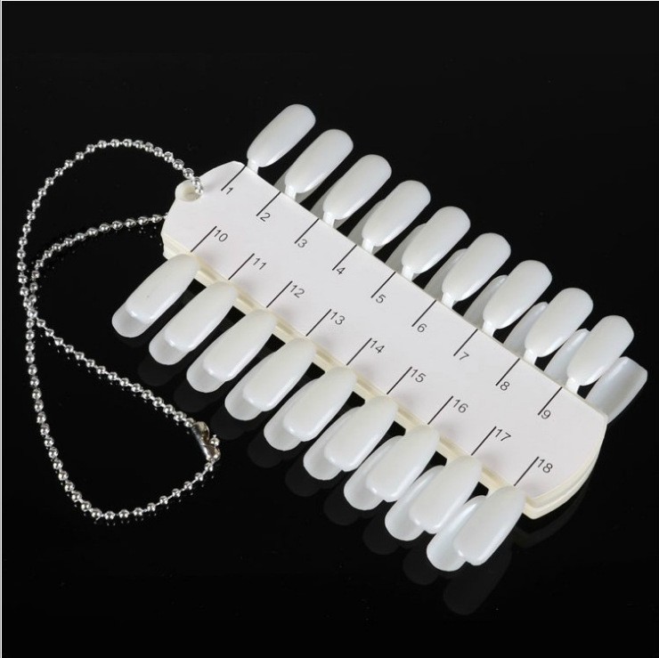 Herramientas de uñas transfronterizas 50 piezas de esmalte de uñas muestra de pegamento de esmalte de uñas, tarjeta de color trapezoidal puntiaguda de cabeza plana, pieza de práctica de uñas