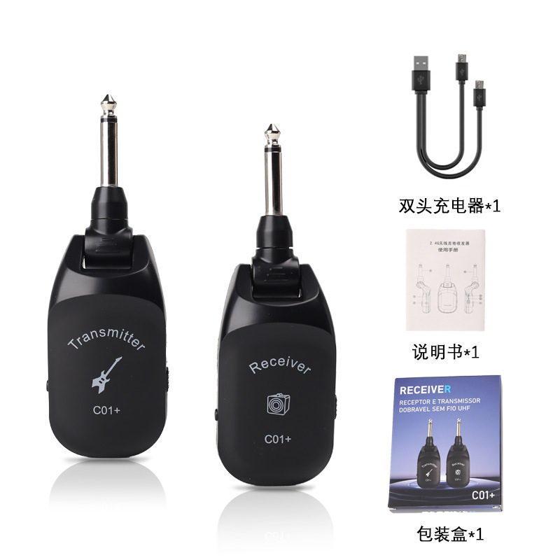 Fábrica directa A8 guitarra receptor de transmisión inalámbrica guitarra eléctrica bajo transceptor de audio portátil