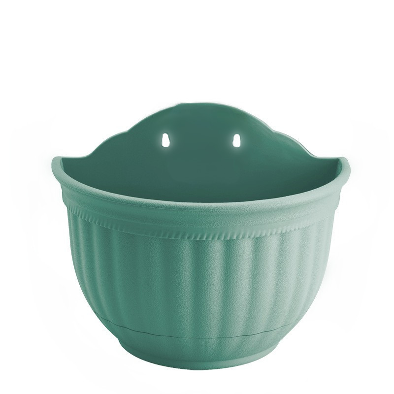 Maceta de plástico para colgar en la pared HG-2987-2986 con textura de imitación de cuero, maceta colgante para plantas de interior y exterior, transpirable y duradera para flores.