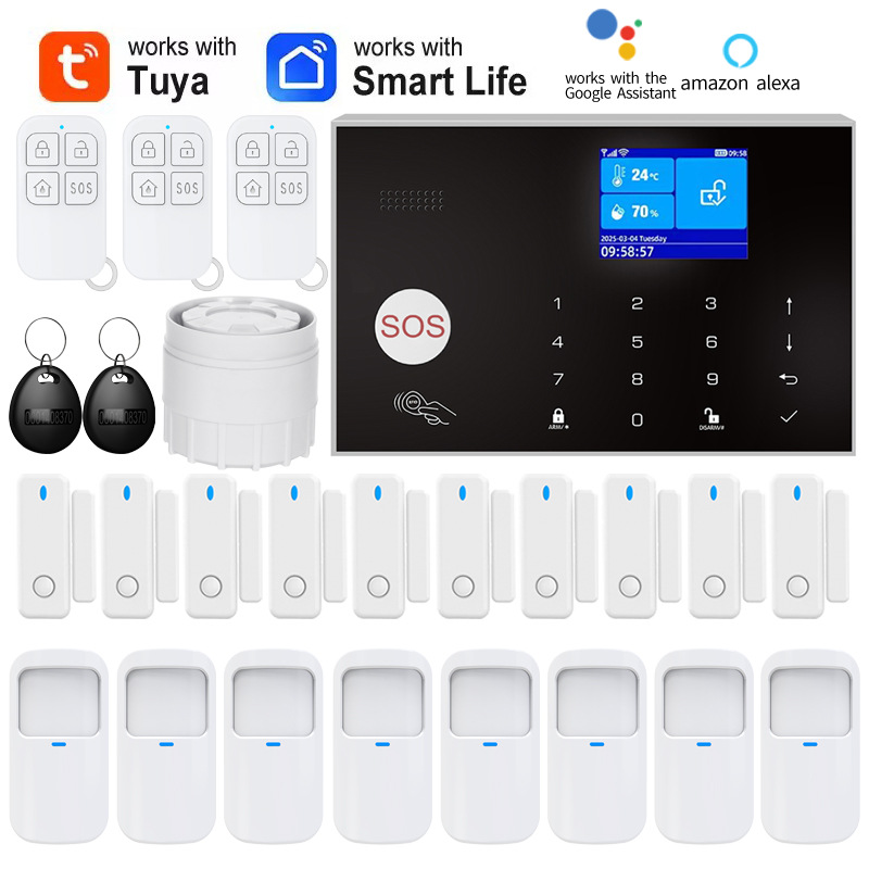 APP防盗报警器涂鸦智能TUYA Wifi GSM家用红外线家用商用门窗感应