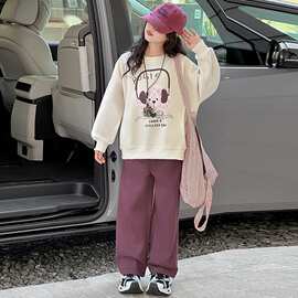 女童卫衣套装春秋2026新款儿童春装洋气时髦运动休闲两件套
