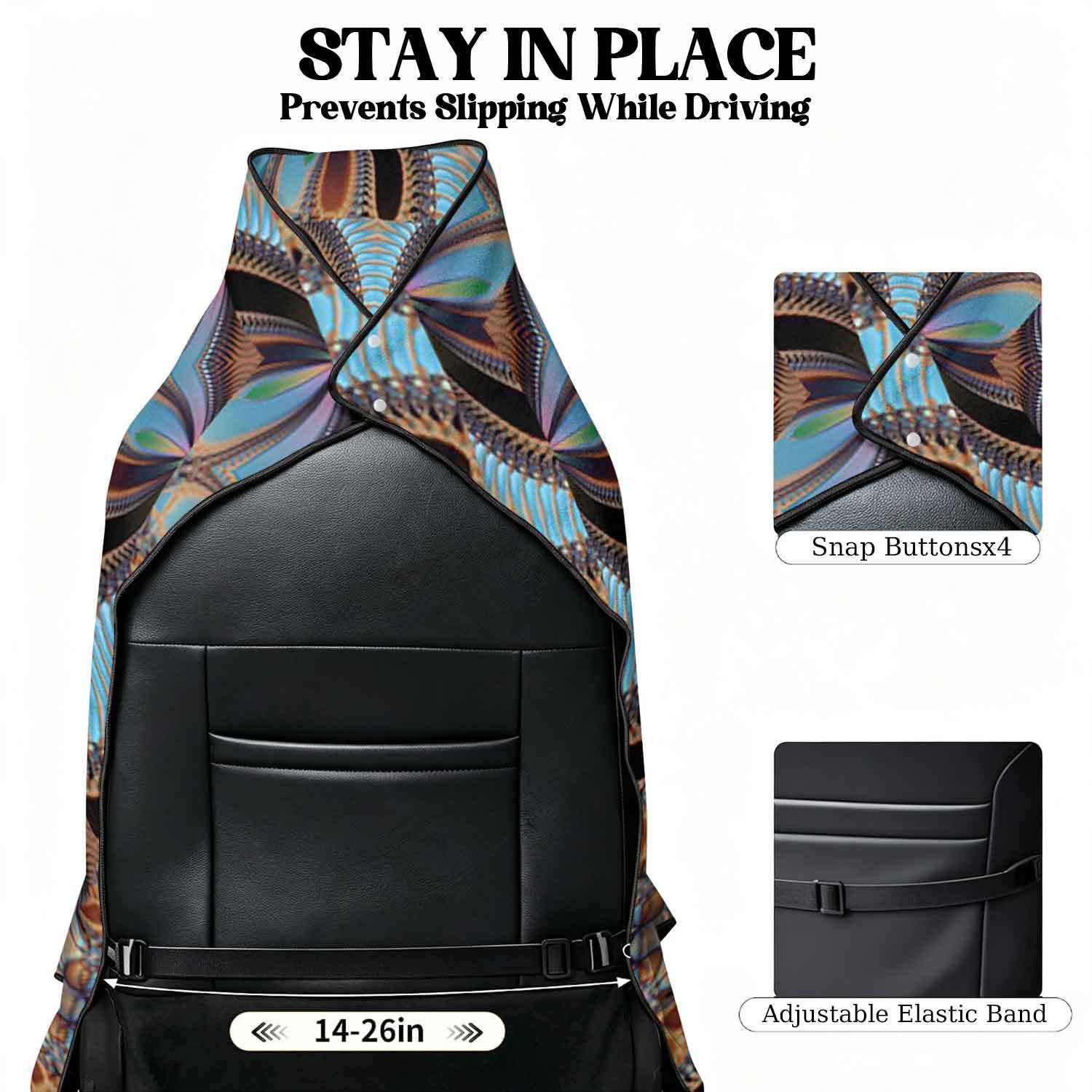 Geometric Bath Towel Car Seat Cover 2-in-1 Microfiber Outdoor Beach Car Dual-Use Universal Seat Cushion