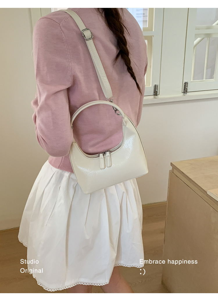 Women's Leather Crescent Handbag - Versatile Shoulder Crossbody_voghion.com