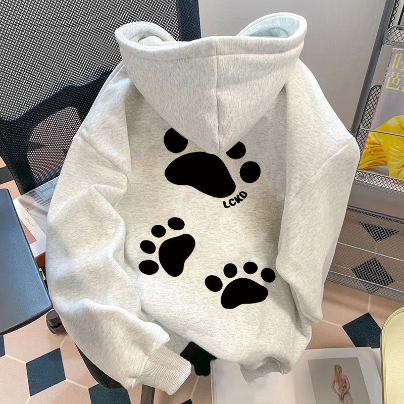 Cross-Border Export Sweatshirt for Women Oversize Cross-Border Large Size Cartoon Anime Cat Paw Stylish Unique and Special Cross-Border Export Sweatshirt for Women Oversize Cross-Border Large Size Cartoon Anime Cat Paw Stylish Unique and Special