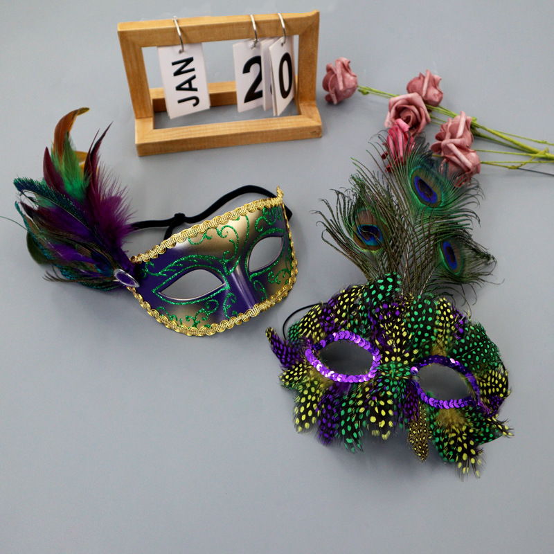 Amazon nueva máscara de plumas de sequillas máscara fiesta sexy mitad cara máscara de ojos fiesta