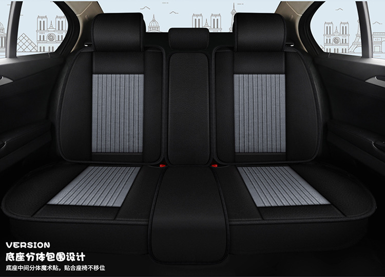 All-Season Universal Car Seat Cover, Full Coverage Fabric Seat, Summer Trendy New Cartoon Seat Cushion, Linen Female Seat Cover