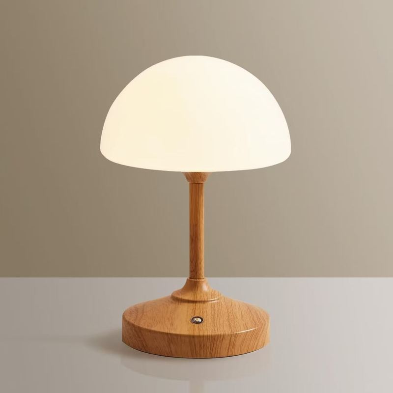 Customized Cross-Border Popular Rechargeable Table Lamp Nordic Creative High-End Mushroom Glass Decorative Table Lamp Atmospheric Desk Lamp