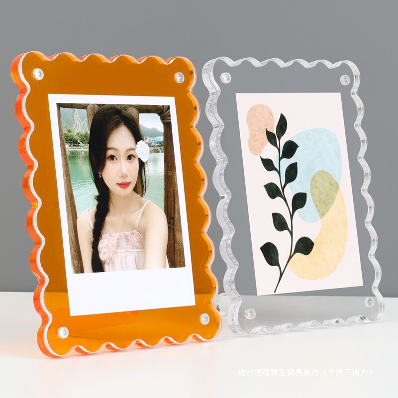 Acrylic Transparent Magnetic Photo Frame Photo Table Small Card Polaroid Photo Valley Beauty Display Frame Magnet Photo Album