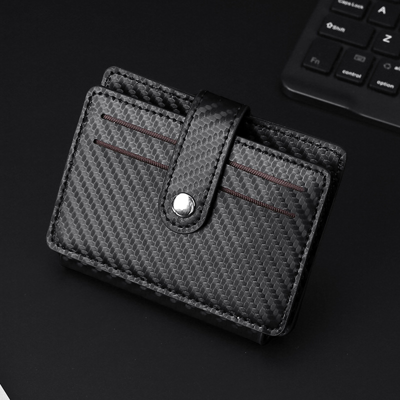 Nueva bolsa de tarjetas de negocios de fibra de carbono para hombres, cartera de tarjetas ultrafina, cartera de cambio, bolsa de tarjetas de moda