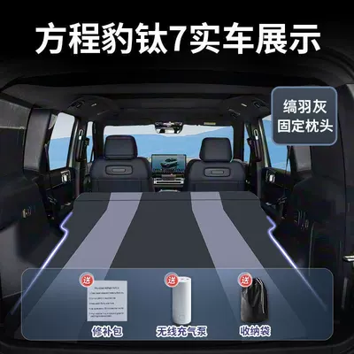 Sleeping Pad Trunk Mattress Sleeping – Vehicle-mounted inflatable bed - equation-leopard-titanium-72025-2025-onyx-grey-asian-textile-fabric-fixed-headrestfree-electric-air-pump-storage-bag-sf-express-free-shipping