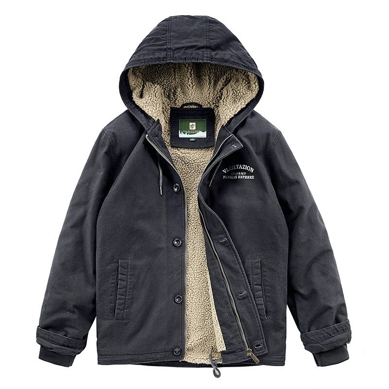 Warm velvet cotton down jacket, oversize