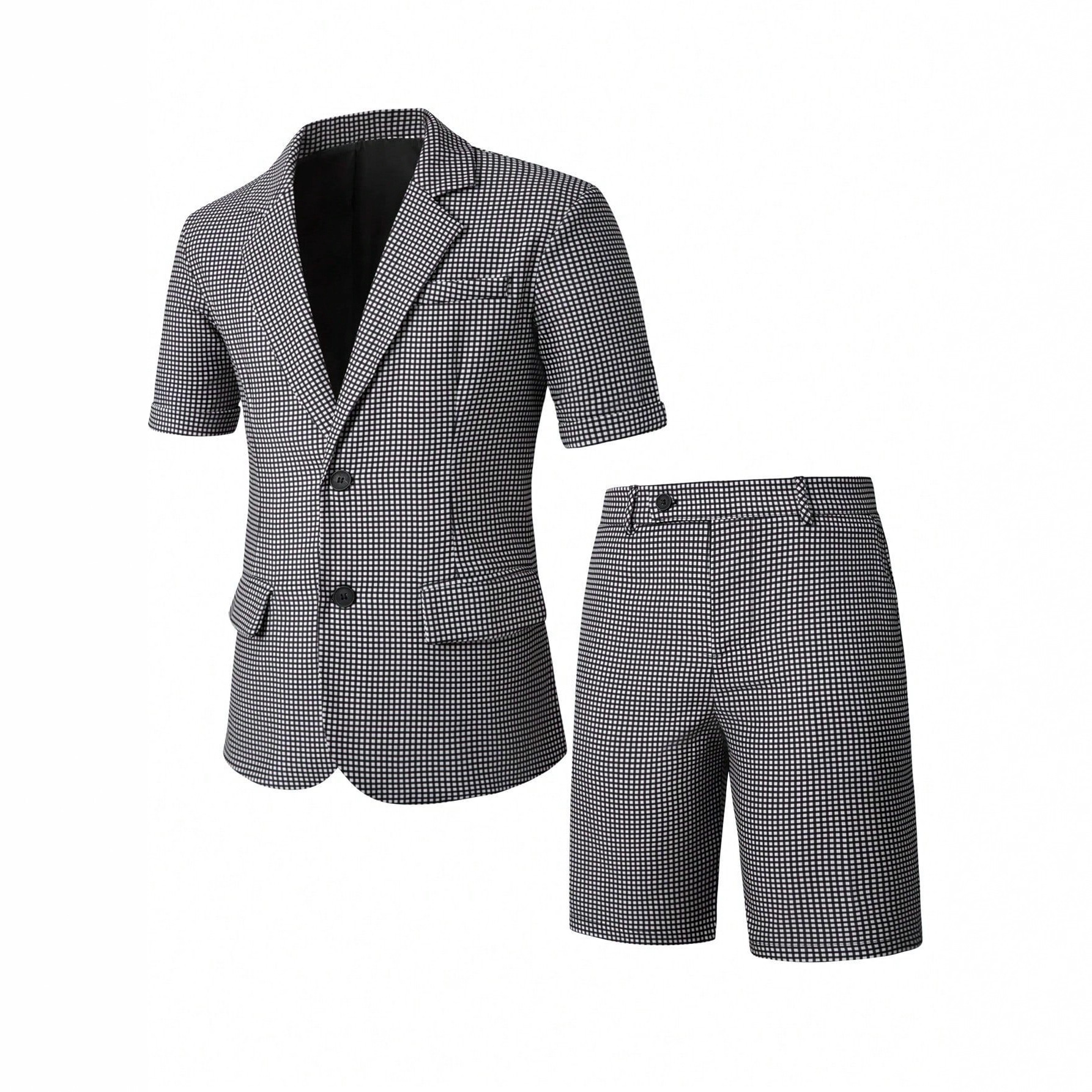 2026 Außenhandel Grenzüberschreitender europäischer und amerikanischer britischer Stil Herren karierter Slim Fit Business Dinner Casual Anzug_voghion.com