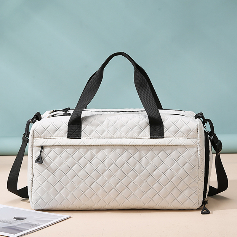 Bolso de viaje de separación seco y húmedo de gran capacidad de rombo nuevo transfronterizo, bolsa de yoga de fitness, bolsa de equipaje de embarque de corta distancia