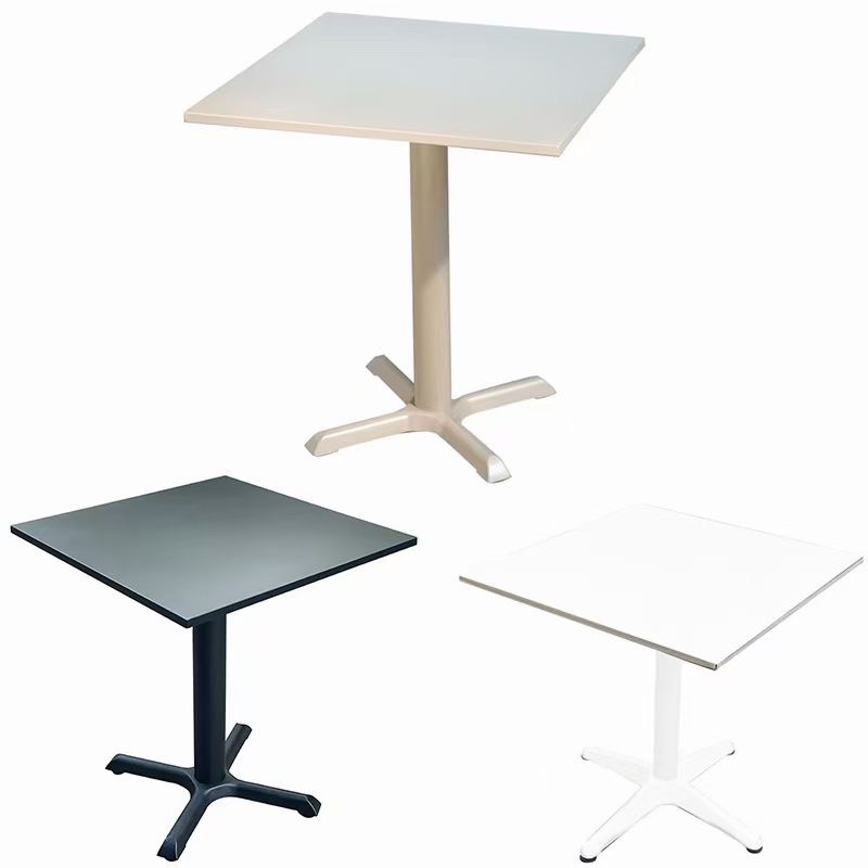 Mesa redonda de acero al carbono impermeable para exterior, balcón, bar o restaurante