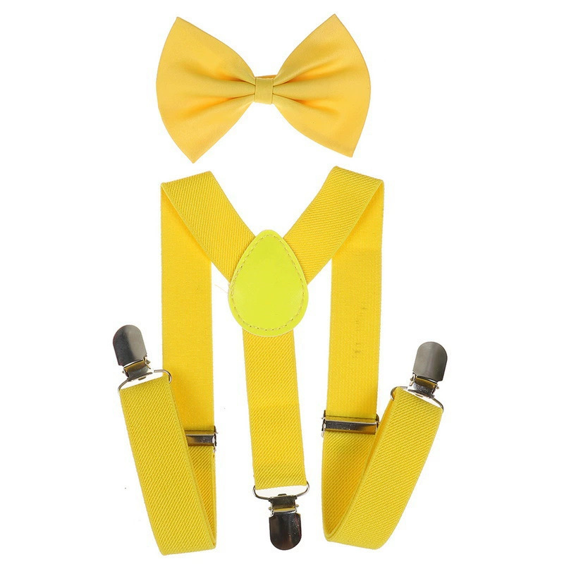 Children's 3-clip Y-shaped elastic shoulder strap+bow tie