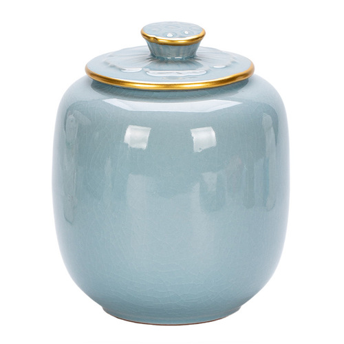 Ru kiln tea can open piece ceramic tea packaging empty can large tea can tea sealed can 900ml printed logo