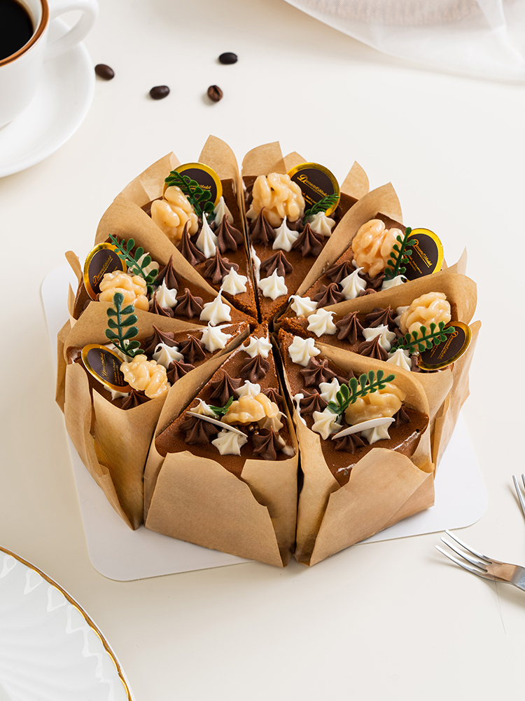 Caja de embalaje de papel de aceite para pastel cortado, papel de postre de borde de corte, caja de embalaje de soda tirami, papel de embalaje a prueba de aceite para hornear